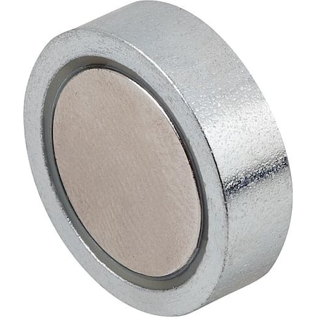 Magnet, Neodymium, Shallow Pot, Dia. 25 Mm, Not Threaded